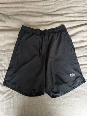 REI Black Drawstring Athletic Shorts